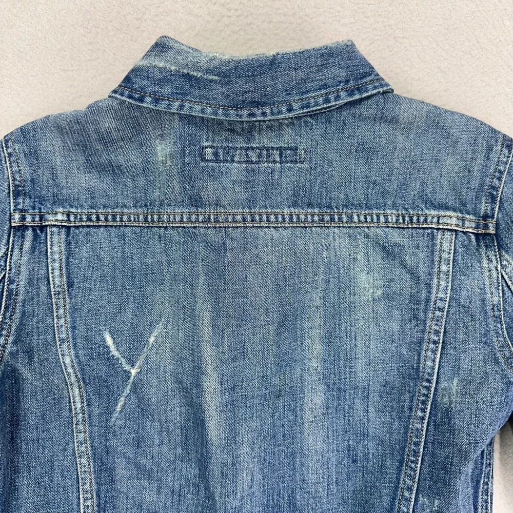 VTG Ralph Lauren Sport‎ Jean Jacket Kids XS Blue Distressed Western